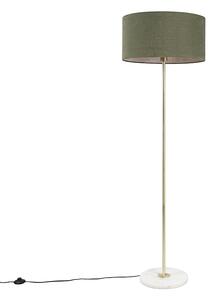 Podna svjetiljka mesing sa zelenim hladom 50 cm - Kaso