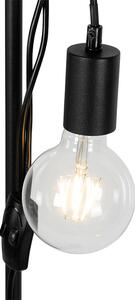 Seoska podna svjetiljka crna s drvetom 2-svjetla - Dami