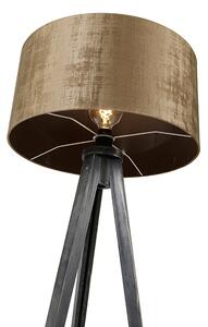 Podna svjetiljka tronožac crna sa smeđim sjenilom 50 cm - Stativ Classic