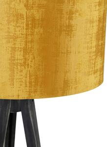 Stativ podna svjetiljka crna sa sjenilom zlatnim 50 cm - Tripod Classic