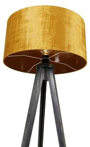 Stativ podna svjetiljka crna sa sjenilom zlatnim 50 cm - Tripod Classic