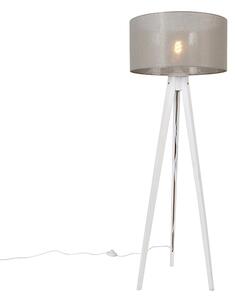 Moderna podna svjetiljka tronožac bijeli s nijansom sjenila 50 cm - Tripod Classic