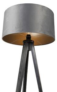 Stativ za podnu svjetiljku crni sa sivim sjenilom 50 cm - Stativ Classic