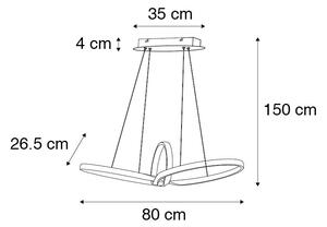 Dizajnirana viseća svjetiljka bijela uključujući LED s 3-stupanjskim prigušivanjem - Levi