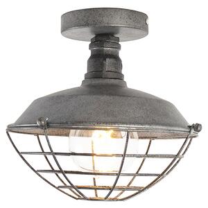 Industrijska stropna svjetiljka antičko srebro 25,5 cm - Tečaj