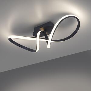 Stropna svjetiljka crna 61 cm 3-stupanjska prigušiva uklj. LED - Viola Due