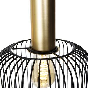 Dizajnerska viseća svjetiljka crna sa zlatnim 3-svjetlo - Mayelle