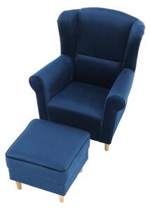 Zondo Fotelja s tabureom Aevo (plava). 1015489