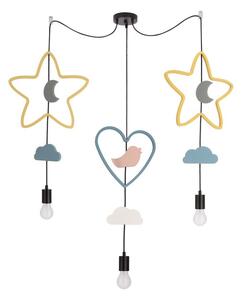 Djeca luster na kablu TRIO 3xE27/20W/230V žuta/plava/siva