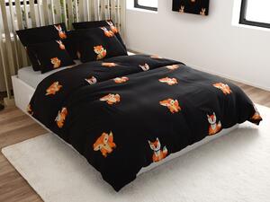 Posteljina od mikrovlakana FOXES crna Dimenzije posteljine: 2 kom 70 x 80 cm | 160 x 200 cm