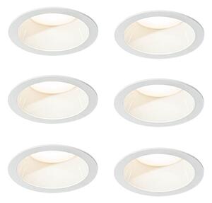Set od 6 ugradbenih reflektora bijeli, uklj. LED 3000K-5000K - Elias