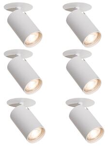 Set od 6 modernih ugradbenih reflektora bijeli GU10 50mm - Chels