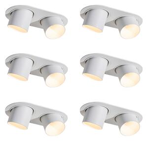 Set od 6 ugradbenih reflektora bijeli GU10 50mm 2-svjetla - Installa
