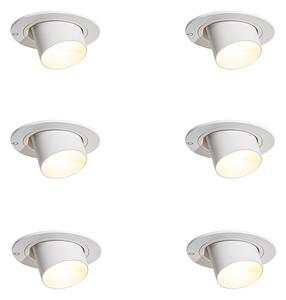 Set od 6 ugradbenih reflektora bijeli GU10 35 mm okrugli nagibni - Installa