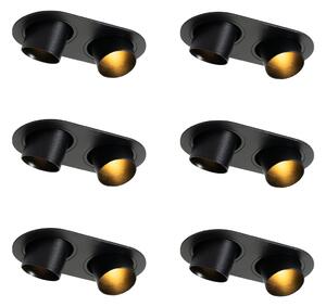 Set od 6 ugradbenih reflektora crni GU10 35 mm, mogućnost nagiba, 2-svjetla - Installa
