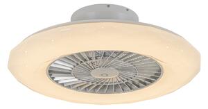 Pametni stropni ventilator srebrne boje uključujući LED s efektom zvijezde s mogućnošću prigušivanja - Clima