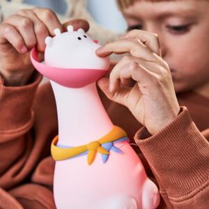 Rabbit&Friends mekana noćna svjetiljka Žirafa USB - bijela, višebojno svjetlo