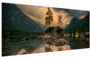 Slika - jezero u planinama (120x50 cm)