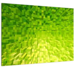 Slika žuto-zelenih kocki (70x50 cm)