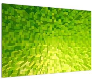 Slika žuto-zelenih kocki (90x60 cm)