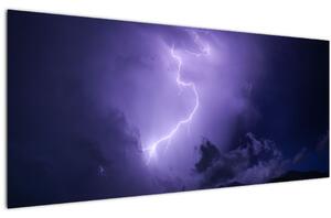 Slika - ljubičasto nebo i munja (120x50 cm)