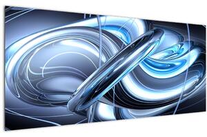 Slika plave apstrakcije (120x50 cm)