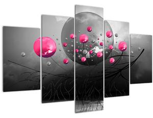 Slika ružičastih apstraktnih kugli (150x105 cm)