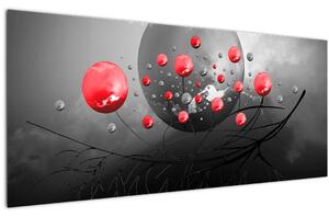 Slika crvenih apstraktnih kugli (120x50 cm)