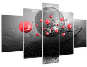 Slika crvenih apstraktnih kugli (150x105 cm)