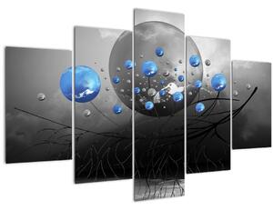 Slika plavih apstraktnih kugli (150x105 cm)