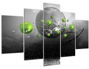Slika zelenih apstraktnih kugli (150x105 cm)