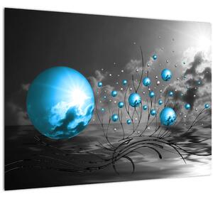 Slika svijetlo plavih kugli (70x50 cm)