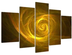 Slika apstraktne žute spirale (150x105 cm)