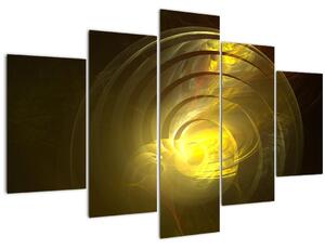 Slika žute apstraktne spirale (150x105 cm)