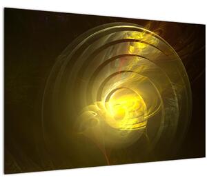 Slika žute apstraktne spirale (90x60 cm)