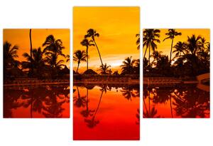Slika - Zalazak sunca nad resortom (90x60 cm)