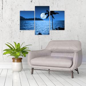 Slika - Mjesec iznad morske površine (90x60 cm)