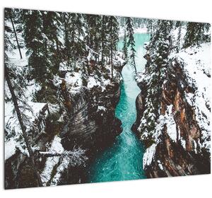 Slika - planinska rijeka zimi (70x50 cm)