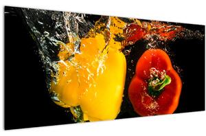 Slika - paprike u vodi (120x50 cm)