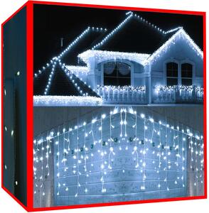 Novogodišnja svjetleća zavjesa 300 LED hladno bijela 12m - 8 funkcija