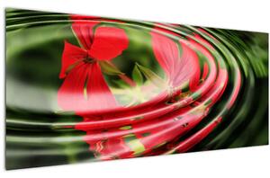 Apstraktna slika - cvijeće u valovima (120x50 cm)
