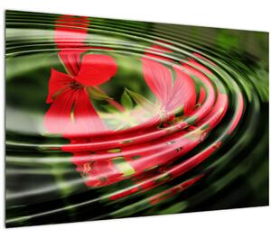Apstraktna slika - cvijeće u valovima (90x60 cm)