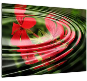 Apstraktna slika - cvijeće u valovima (70x50 cm)
