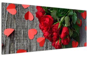 Slika - buket ruža (120x50 cm)