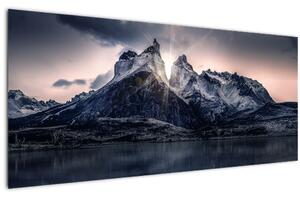 Slika jezera s planinom (120x50 cm)
