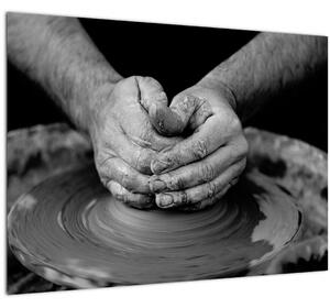 Crno-bijelo slika - proizvodnja keramike (70x50 cm)