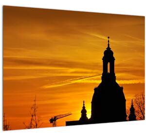 Slika crkve pri zalasku sunca (70x50 cm)