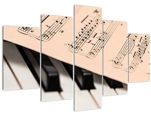 Slika klavira s glazbenim notama (150x105 cm)