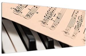 Slika klavira s glazbenim notama (120x50 cm)