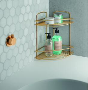 Željezna kupaonska polica kutna u zlatnoj boji Onda – Metaltex